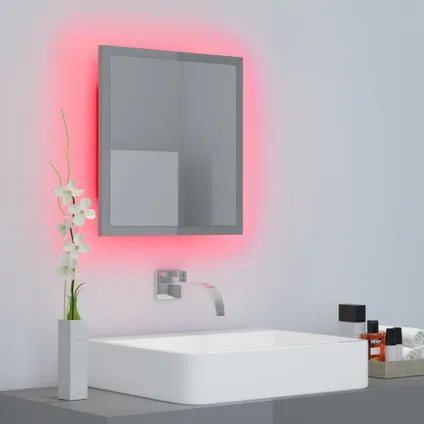 Maison du'monde - Miroir LED de salle de bain Gris brillant 40x8,5x37cm Acrylique 6