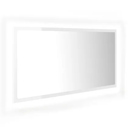 Maison du'monde - Badkamerspiegel LED 90x8,5x37 cm acryl hoogglans wit 2