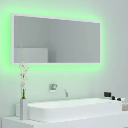 Maison du'monde - Badkamerspiegel LED 100x8,5x37 cm acryl wit 4
