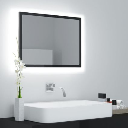 Maison du'monde - Badkamerspiegel LED 60x8,5x37 cm acryl hoogglans zwart