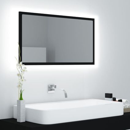 Maison du'monde - Badkamerspiegel LED 80x8,5x37 cm acryl zwart