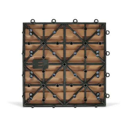 Oviala Padang Set van 48 klikbare tegels van synthetisch bruin hout 2