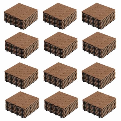 Oviala Set van 96 kliktegels van synthetisch bruin hout