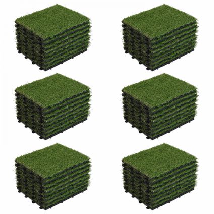 Lot de 48 dalles clipsables gazon artificiel Oviala Arena vert