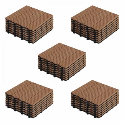Oviala Set van 40 kliktegels van synthetisch bruin hout