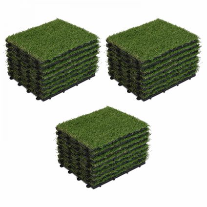 Oviala Arena Set van 24 klikbare kunstgras tegels in het groen