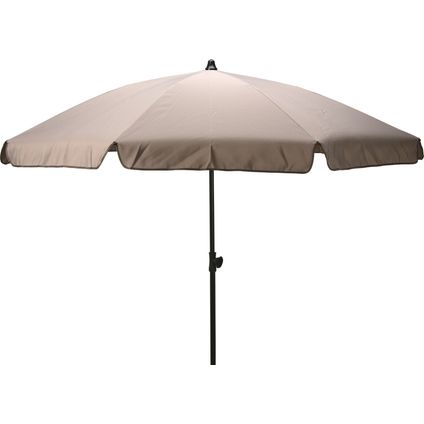 Parasol de jardin/parasol de plage avec cantonnière 200 cm - Tube Noir - Taupe