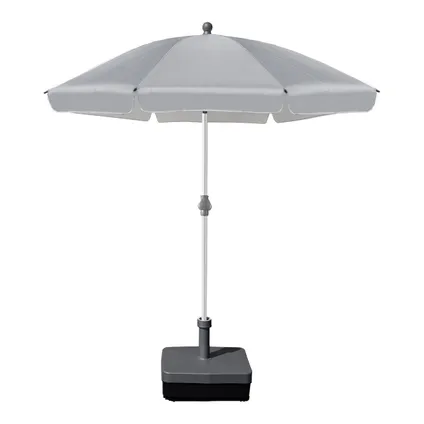 Parasol de jardin/parasol de plage avec cantonnière 200 cm - Tube Noir - Crème 4