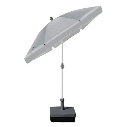 Parasol de jardin/parasol de plage avec cantonnière 200 cm - Tube Noir - Crème 5