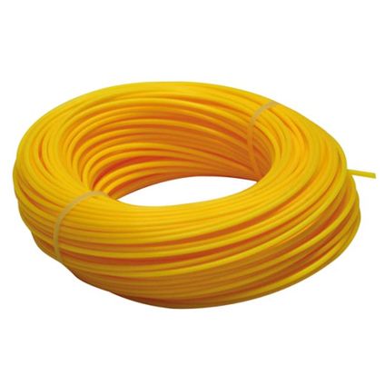 Toolland Trimmerdraad, nylon, geel, 2 mm, 50 m