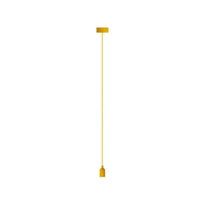 Vellight Siliconen hanglamp met textielkabel, 100 cm, verstelbaar, E27, Geel, 2