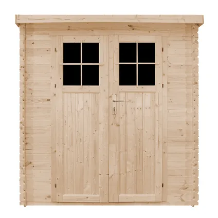 TIMBELA M310F+M310G - Abri de jardin en bois 2,63 m² - avec sol imprégné - porte verrouillable de haute qualité 2