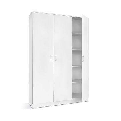 Interiax Storage Armoire 'Amelie' 3 portes et 8 étagères Blanc (180x120x40cm)