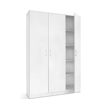 Interiax Storage Armoire 'Amelie' 3 portes et 8 étagères Blanc (180x120x40cm)