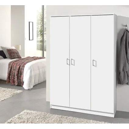 Interiax Storage Armoire 'Amelie' 3 portes et 8 étagères Blanc (180x120x40cm) 2