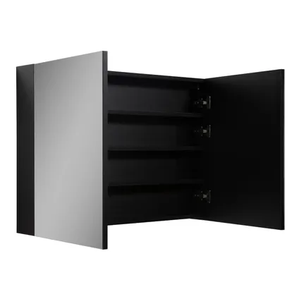 Badplaats Spiegelkast Cuba 100 x 16 x 70 cm - zwart houtnerf 2