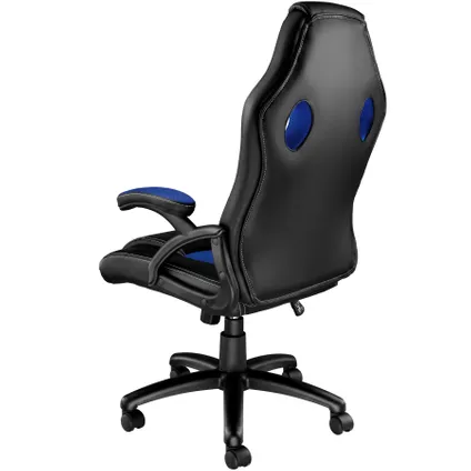Chaise de bureau - Tectake® -Tyson - chaise de course - noir/bleu - 403466 5