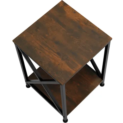 Tectake® - Bijzettafel Carlton 40,5x40,5x52,5cm - Industrieel hout donker, rustiek 2