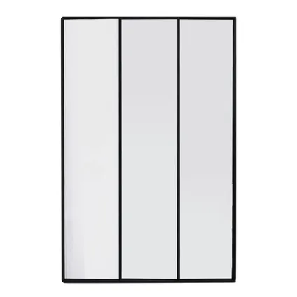 4goodz Miroir Rectangle Fenêtre Triptyque Métal 75x115x2 cm - Noir