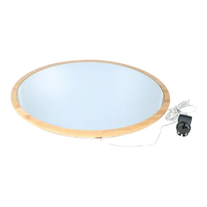 Miroir Bambou Rond avec éclairage LED diamètre 57 cm - Marron 5