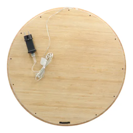 Bamboe Spiegel Rond met LED verlichting 57 cm doorsnede - Bruin 6