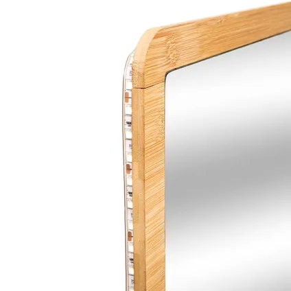 Miroir Bambou Rectangulaire avec éclairage LED 47x66 cm - Marron 2