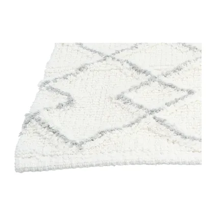 4goodz Taza Tapis de bain Blanc avec motif diamant 50x75 cm - Blanc/Gris 5