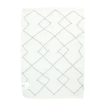 4goodz Taza Tapis de bain Blanc avec motif diamant 50x75 cm - Blanc/Gris 6