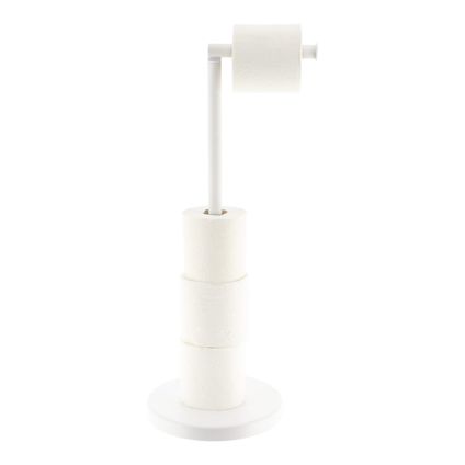 4goodzPorte-rouleau de papier toilette avec porte-rouleau de rechange 19x24x55 cm - Blanc