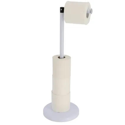 4goodzPorte-rouleau de papier toilette avec porte-rouleau de rechange 19x24x55 cm - Blanc 3