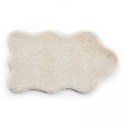 Oviala Shaun Imitatiebont vloerkleed in de vorm van een ivoren schapenvel 50x80 cm