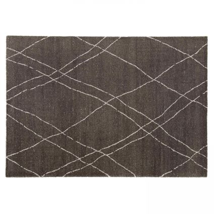 Oviala Rechthoekig tapijt met Berberse grijze antracietmotief 200 x 290 cm