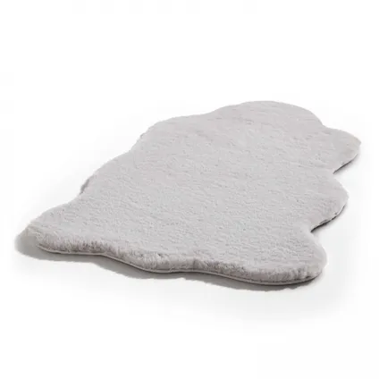 Oviala Shaun Lichtgrijze schapenvacht tapijt in de vorm van een huid, 50 x 80 cm 2