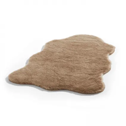 Tapis fourrure en forme de peau de mouton Oviala Shaun beige 50 x 80 cm 2