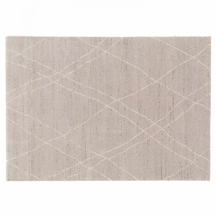 Oviala Atlas Rechthoekig tapijt met lichtgrijs Berber patroon, 120 x 170 cm