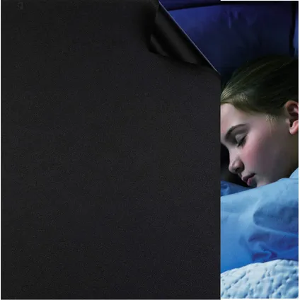 Toile occultante 45x200cm - Film pour vitrage Occultant - Isolant - Statique - Noir