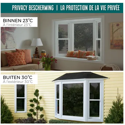 Protection solaire HR++ Film pour fenêtre 90x200cm - Film Isolant Statique Effet Miroir - Noir 7