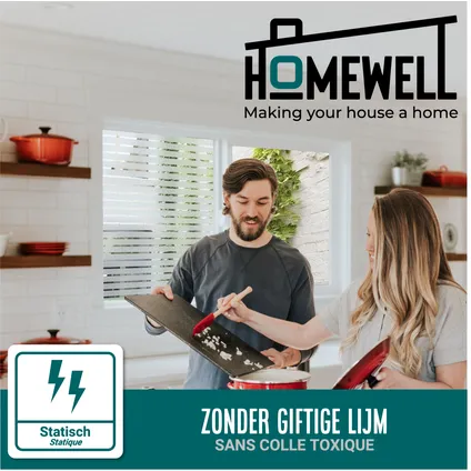 Homewell Raamfolie HR++ 90x300cm - Zonwerend & Isolerend - Statisch - Strepen 5