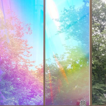 Film pour vitrage holographique HR++ 60x200cm - Résistant au soleil & Isolant - Statique - Bulle de savon