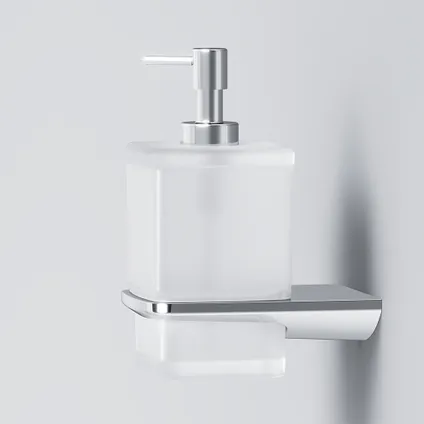 Distributeur de savon en verre satiné et inox robuste Mat, Chromé, AM.PM Inspire 2.0 3