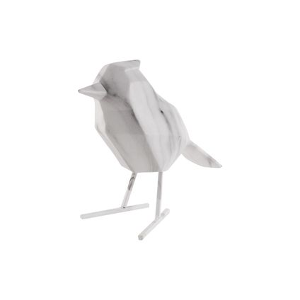 Present Time - Grande sculpture d'oiseau en marbre - Blanc