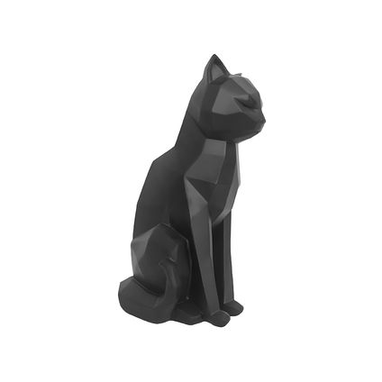 Present Time - Beeld Origami Cat Sitting - Zwart
