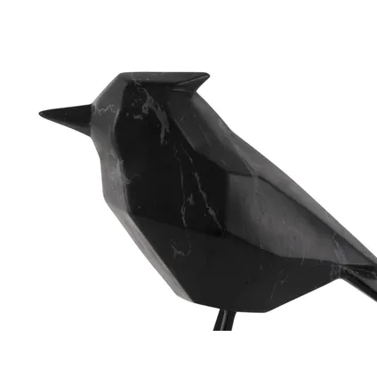 Present Time - Grande sculpture d'oiseau en marbre - Noir 3