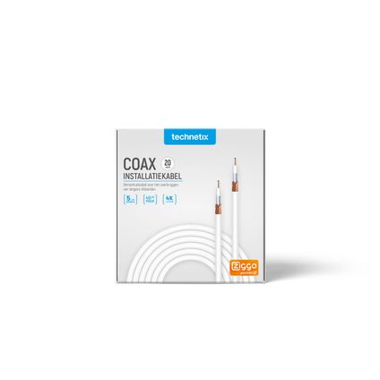 Technetix - Câble coaxial 20 m Blanc