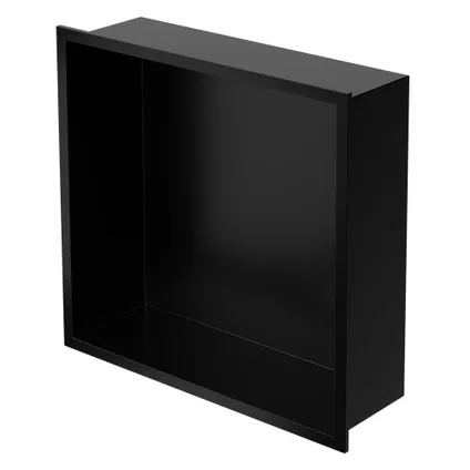 Niche de Douche Encastrée Murale LuxeBath, 30x30x10 cm, en Acier Inoxydable, Noir