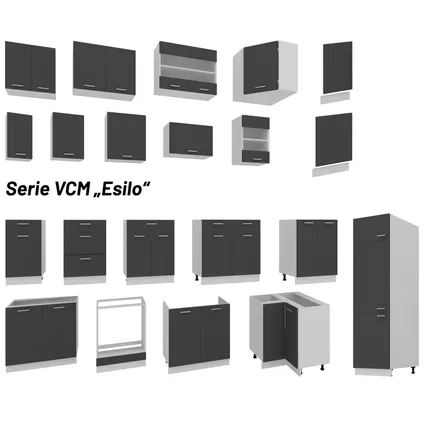 VCM - Keukenmeubels Onderkasten- Keukenkast B. 60 cm Hoge kast Esilo 6