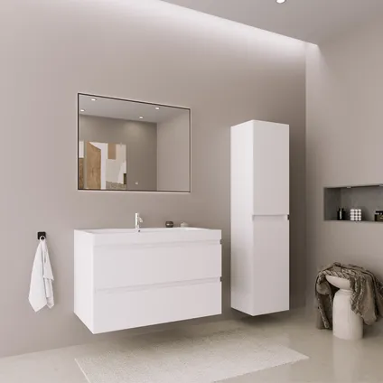 LOMAZOO meuble de salle de bain Monaco blanc brillant - 80cm 2