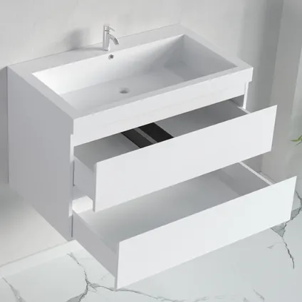 LOMAZOO meuble de salle de bain Monaco blanc brillant - 80cm 4