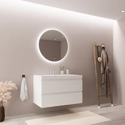 LOMAZOO meuble de salle de bain Monaco blanc brillant - 80cm 10