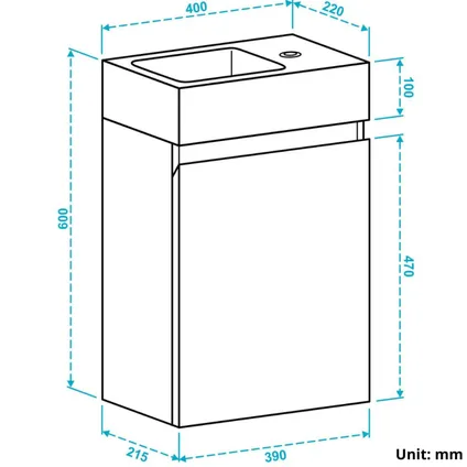 LOMAZOO toiletmeubel Malibu mat zwart - 40cm 3